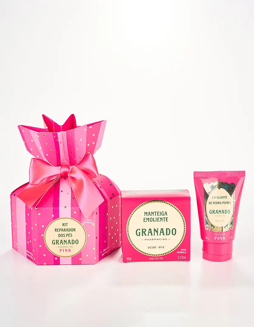 Kit Reparador dos Pés Manteiga e Esfoliante Pedra-Pomes Granado Pink