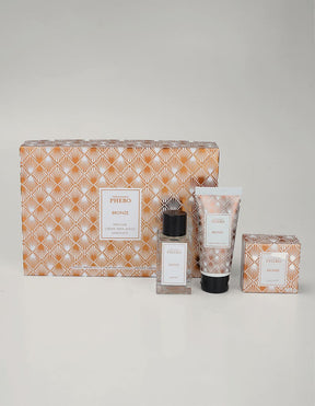 Kit Perfume + creme mãos + sabonete em barra Bronze